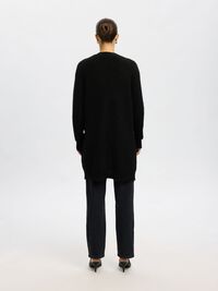 LONG KNITTED CARDIGAN, Black, highres