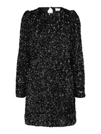 SEQUIN MINI DRESS, Black, highres