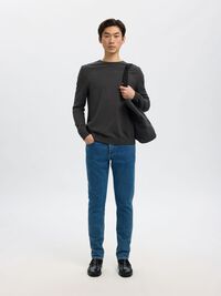 LONG-SLEEVED KNITTED JUMPER, Antracit, highres