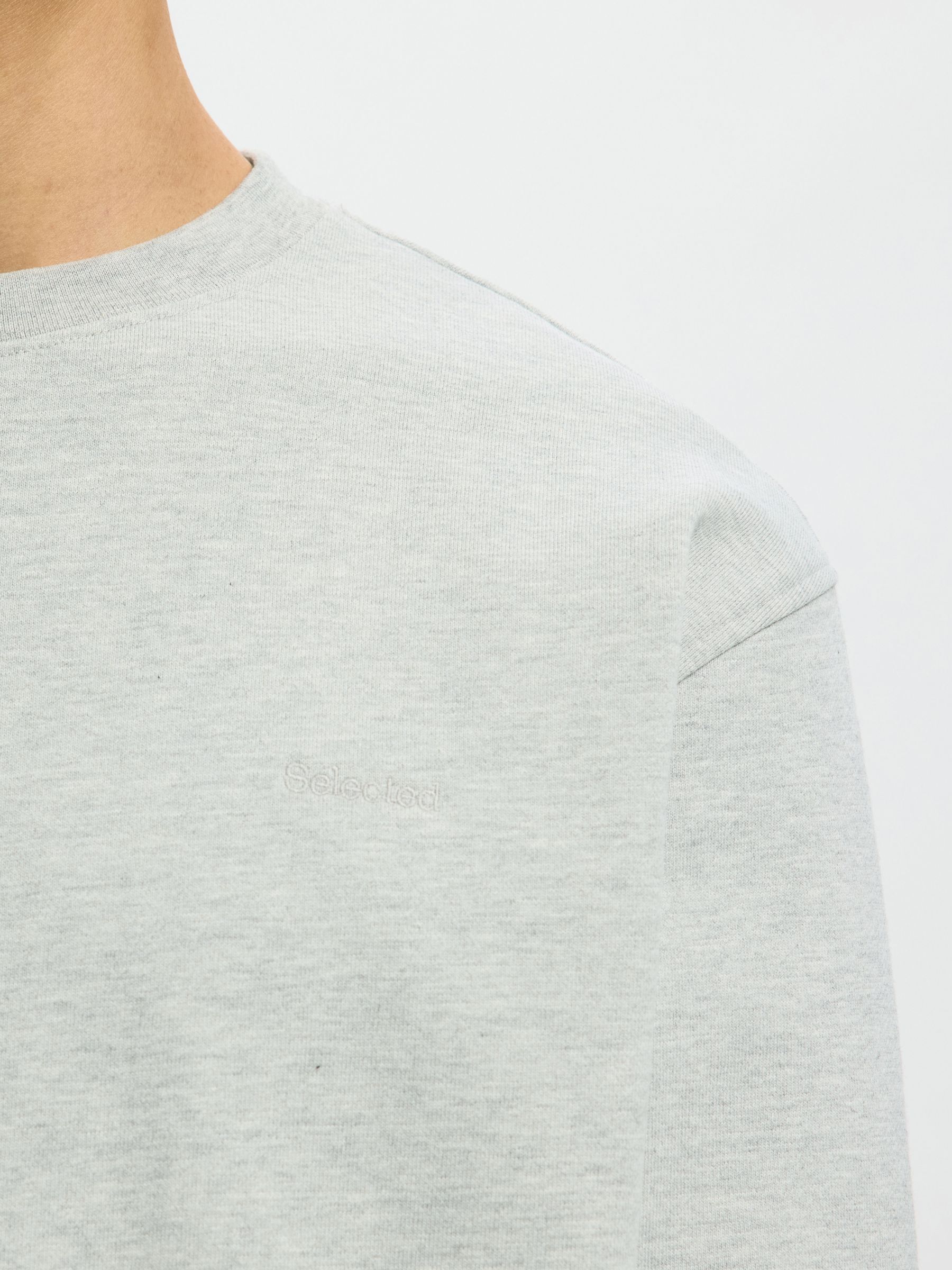 COTTON SWEATSHIRT, Light Grey Melange, highres