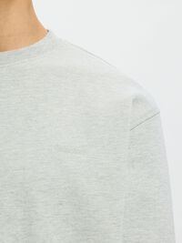 COTTON SWEATSHIRT, Light Grey Melange, highres