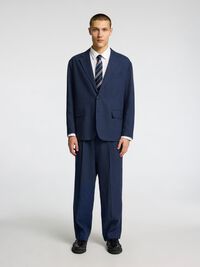 LEINENMIX EINREIHIGER BLAZER, Outer Space, highres
