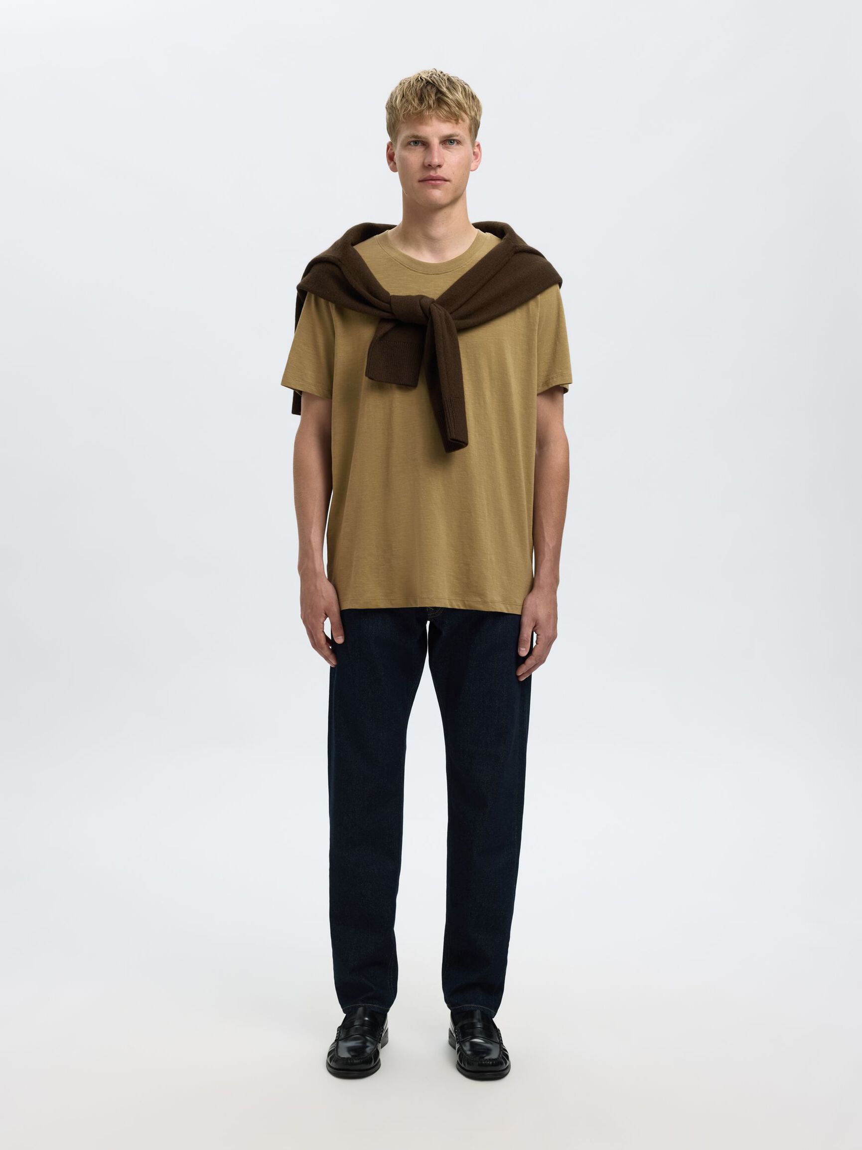 COTTON SLUB T-SHIRT, Dried Herb, highres