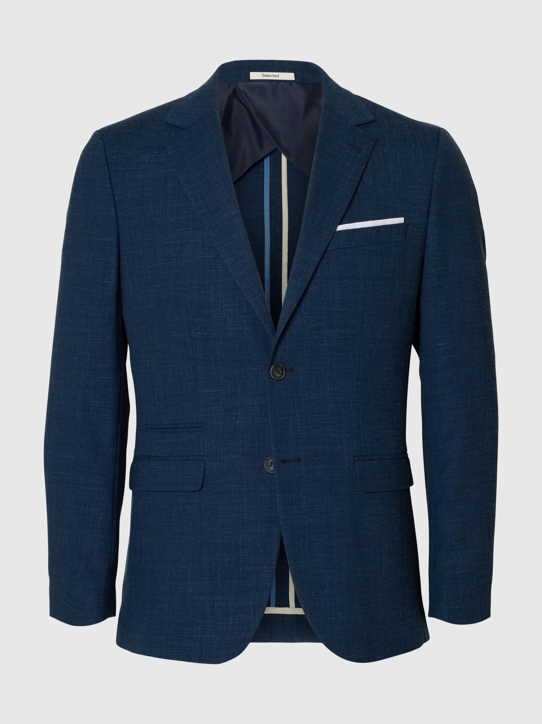 SMAL PASSFORM ENKELKNÄPPT KAVAJ, Dark Navy, highres
