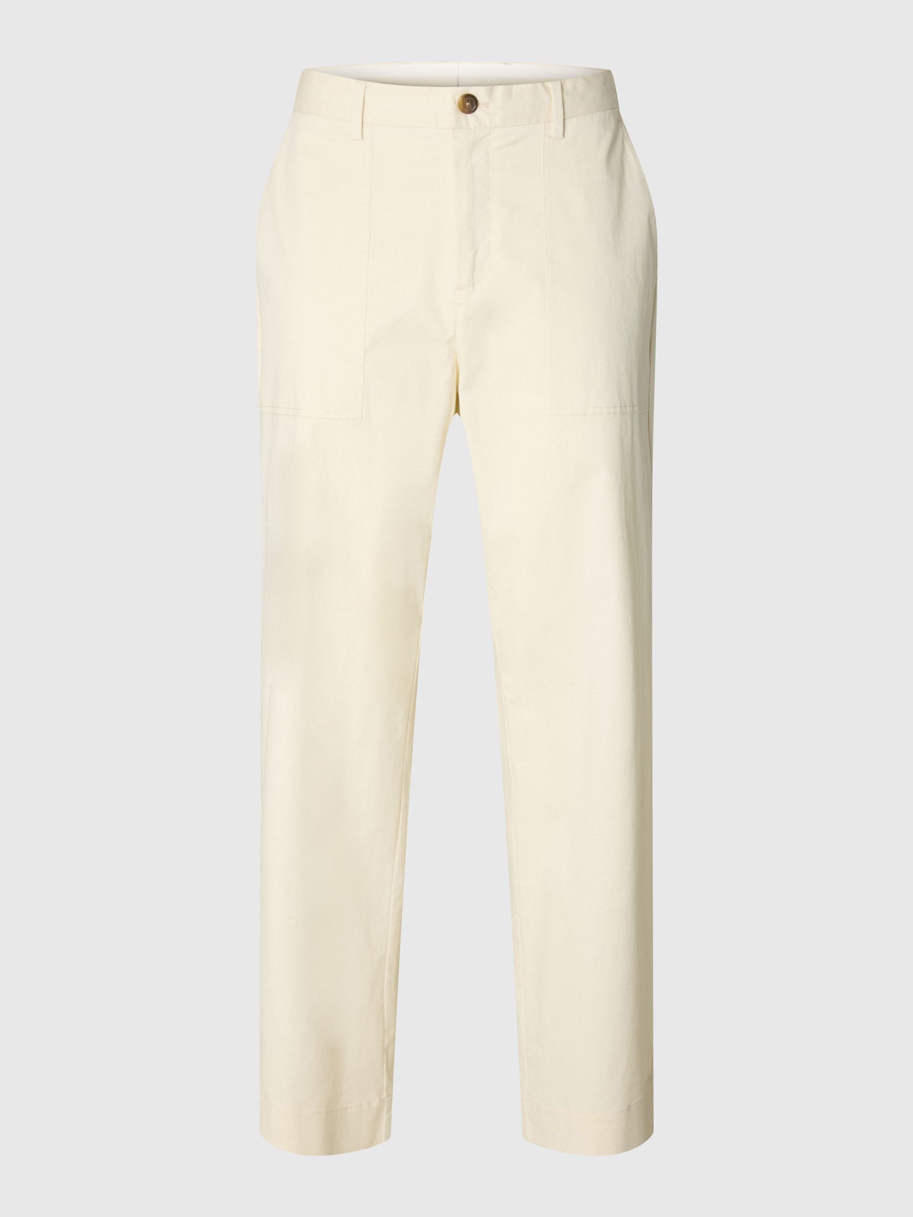 COTTON LOOSE FIT TROUSERS, Birch, highres