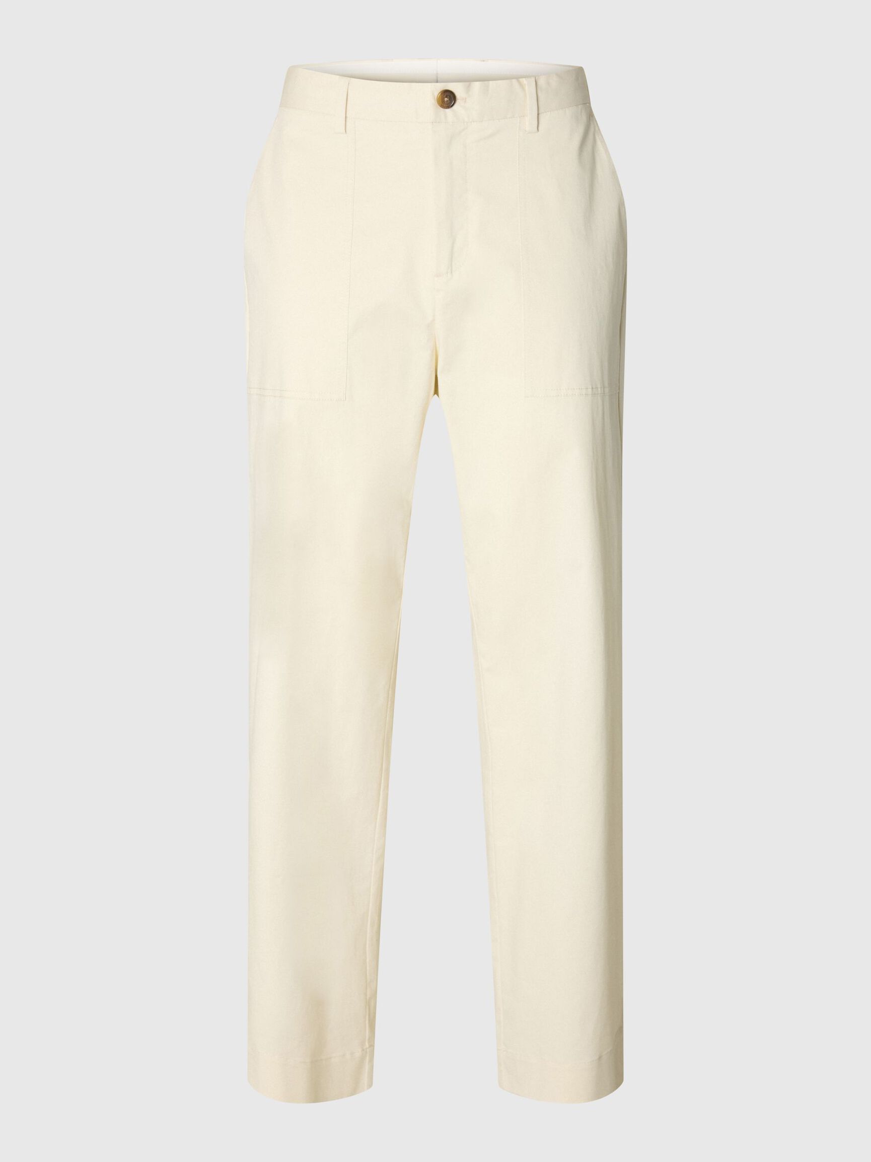 COTTON LOOSE FIT TROUSERS, Birch, highres