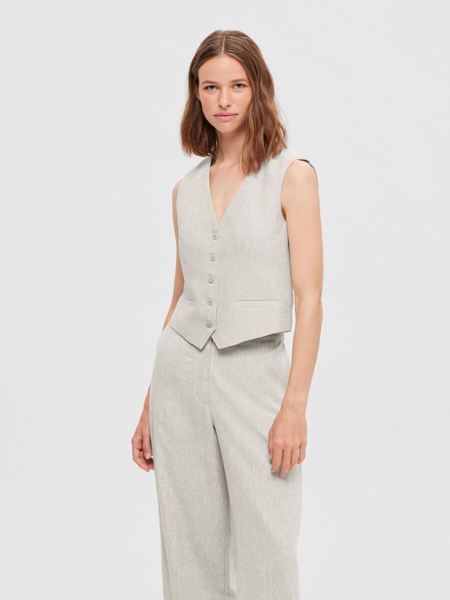 Selected LINEN BLEND WAISTCOAT, Nomad, highres - 16092540_Nomad_1079945_003.jpg