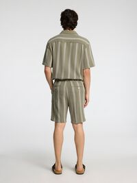 STRIBET BOMULD SHORTS, Vetiver, highres