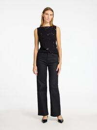 BESCHICHTETE WIDE FIT JEANS, Black Denim, highres