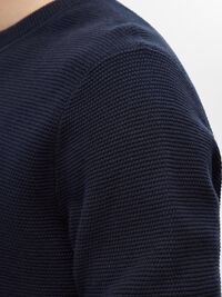 100% KATOEN PULLOVER MET RONDE HALS, Dark Sapphire, highres