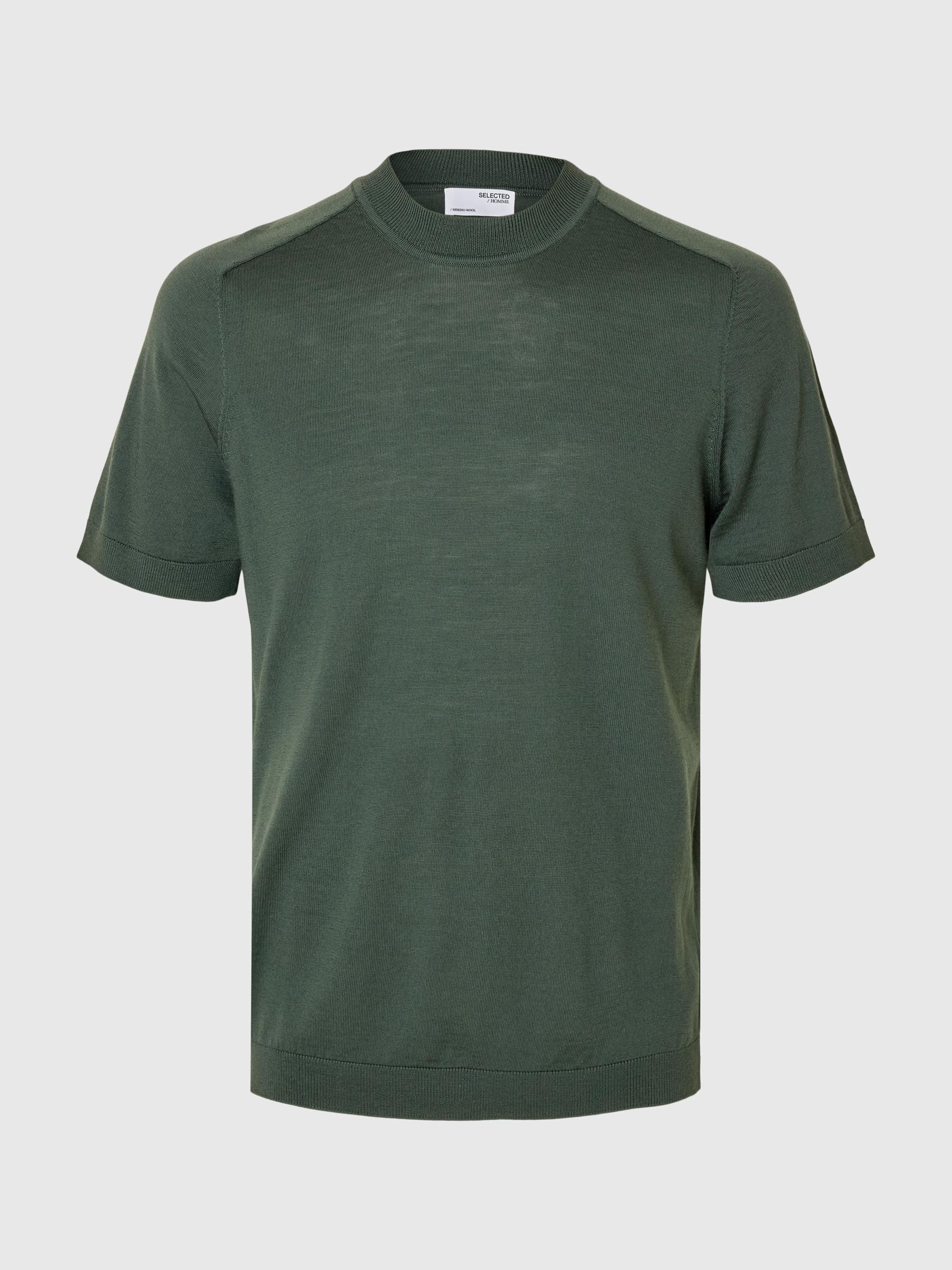 T-Shirt Drop Top – Grün/Grau, Halbarm, Crew-Neck | Einfaches Baumwoll-Shirt Für Lässige Tage
