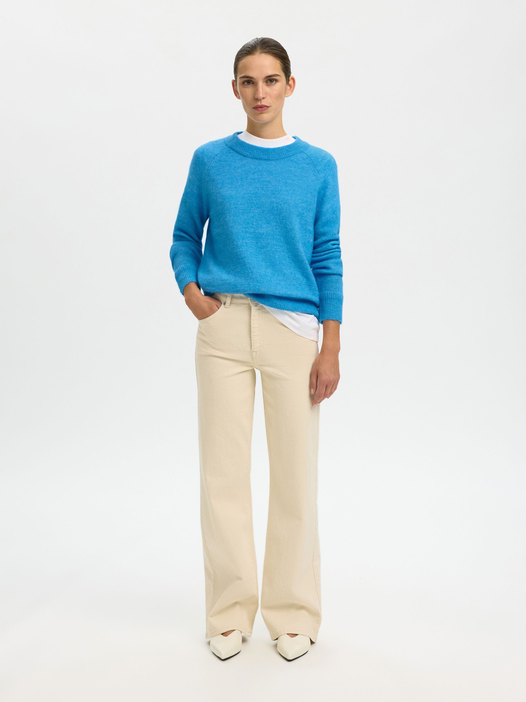 WOOL BLEND JUMPER, Malibu Blue, highres