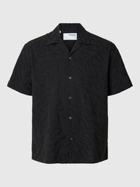BORDADO CAMISA DE MANGA CORTA, Black, highres