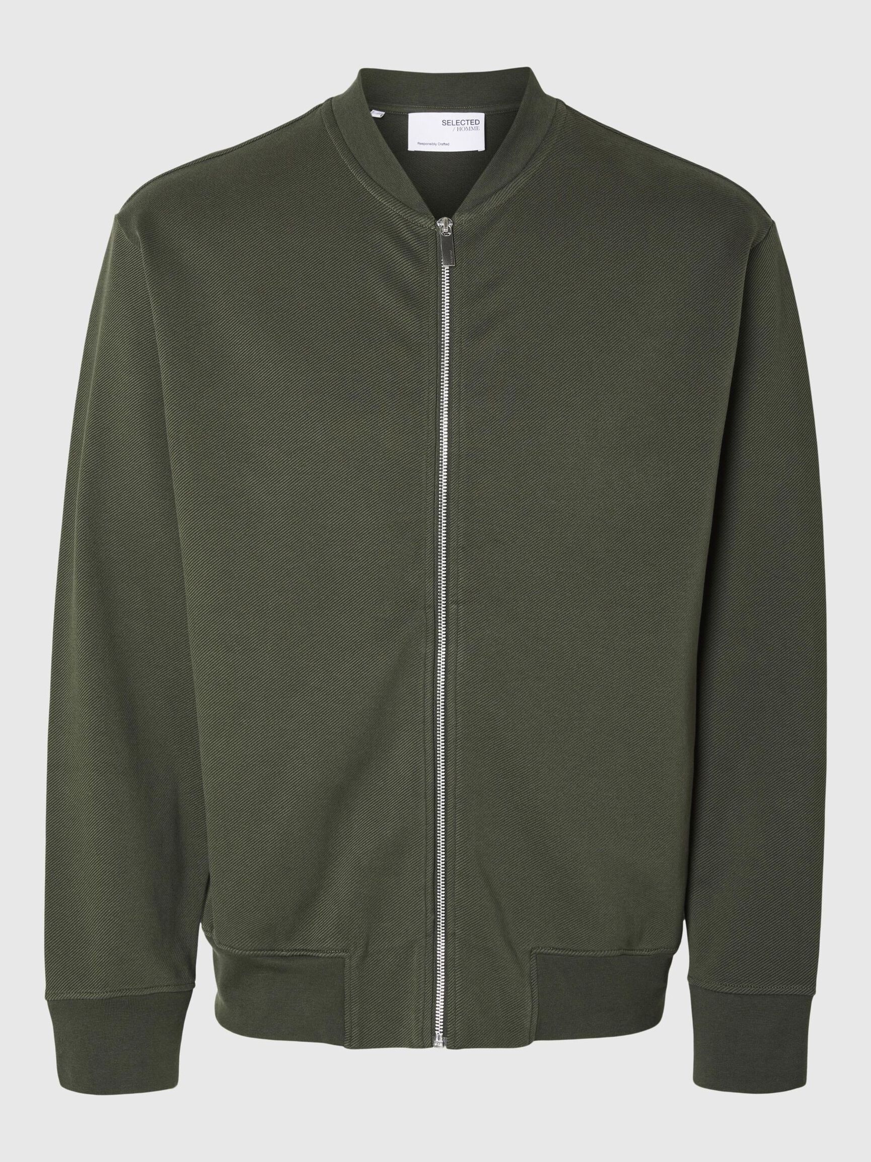 JERSEY SWEAT CARDIGAN, Forest Night, highres