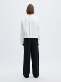 COTTON  CROPPED SHIRT, Bright White, highres