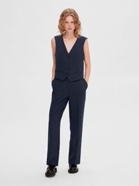 VISCOSE BLEND  WIDE-LEG TROUSERS, Dark Sapphire, highres