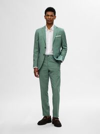 SLIM FIT SUIT TROUSERS, Light Green Melange, highres