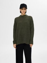 LOOSE FIT WOOL BLEND JUMPER, Kalamata, highres