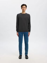 LONG-SLEEVED KNITTED JUMPER, Antracit, highres