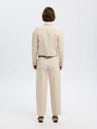 CROPPED DENIMJAKKE, Egret, highres