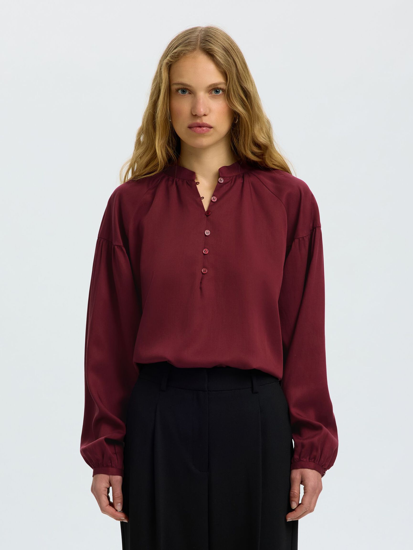 LONG SLEEVED SHIRT, Tawny Port, highres