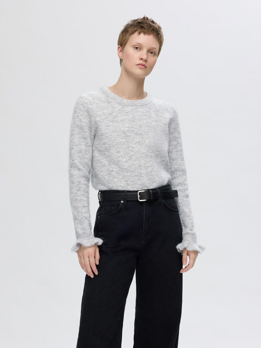 Selected PULLOVER, Light Grey Melange, highres - 16094269_LightGreyMelange_003.jpg
