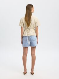 TALLE ALTO PANTALONES CORTOS VAQUEROS, Light Blue Denim, highres