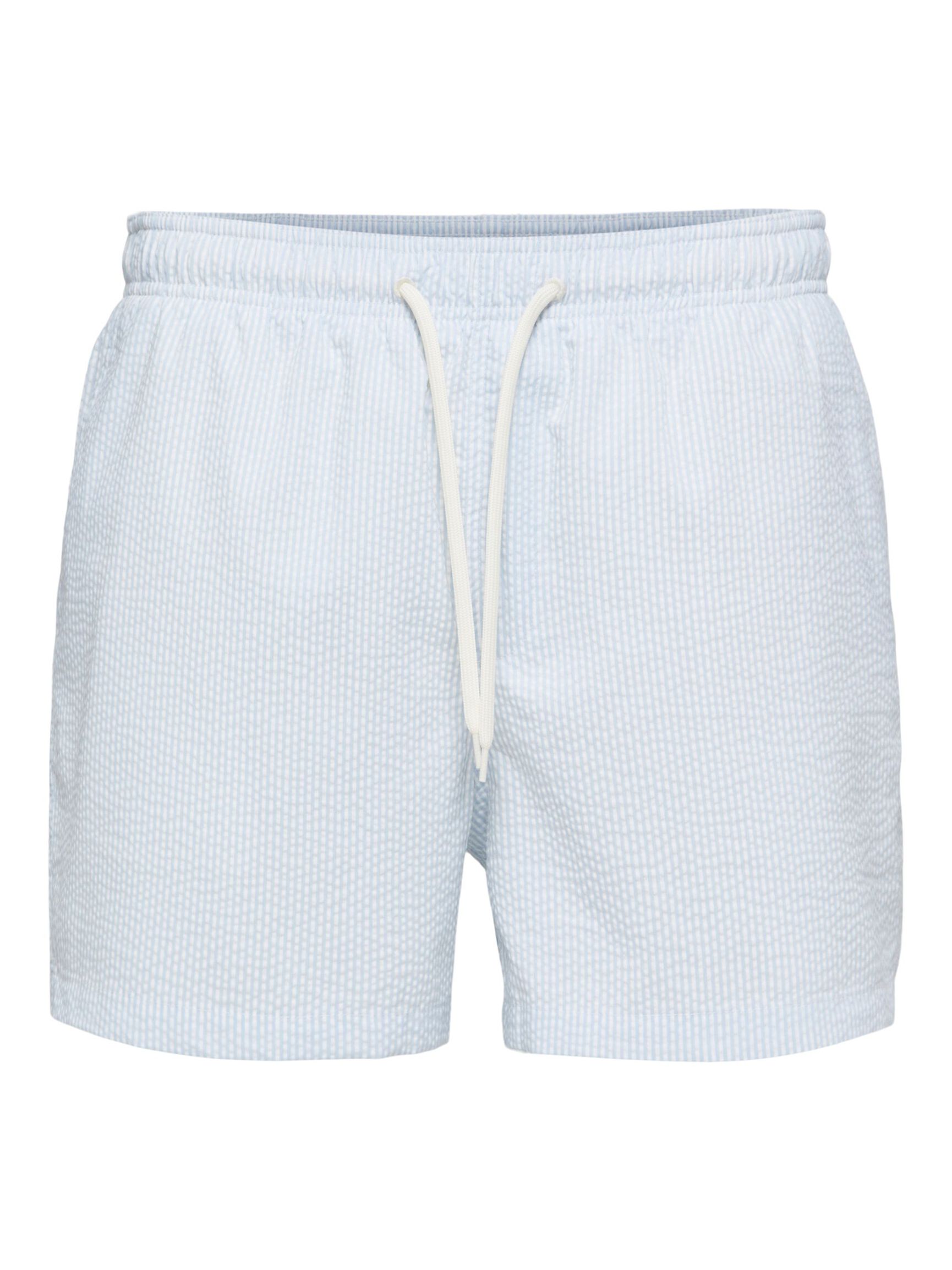 SEERSUCKER SWIM SHORTS, Cashmere Blue, highres