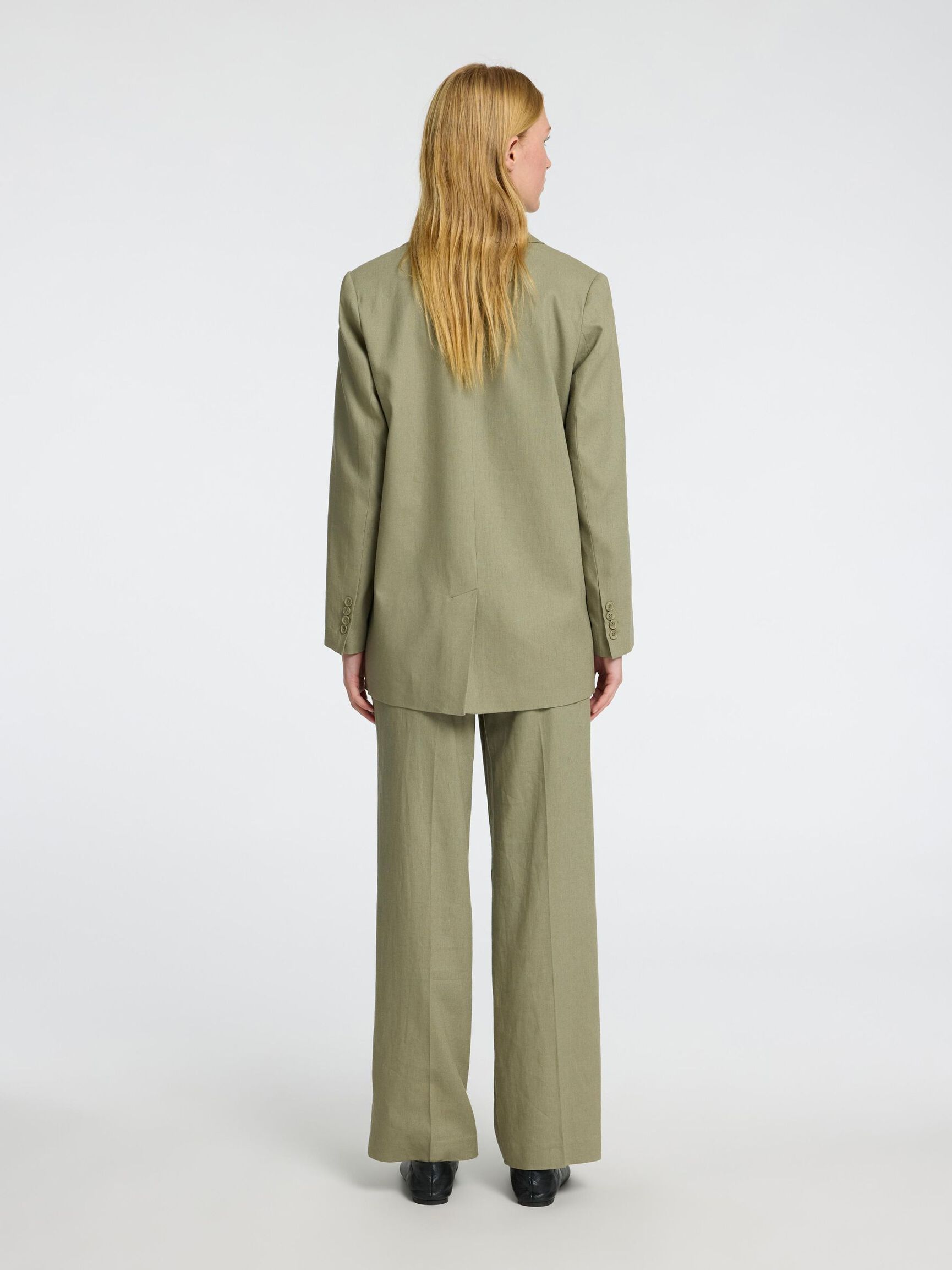 RELAXED FIT SINGLE-BREASTED BLAZER, Vetiver, highres