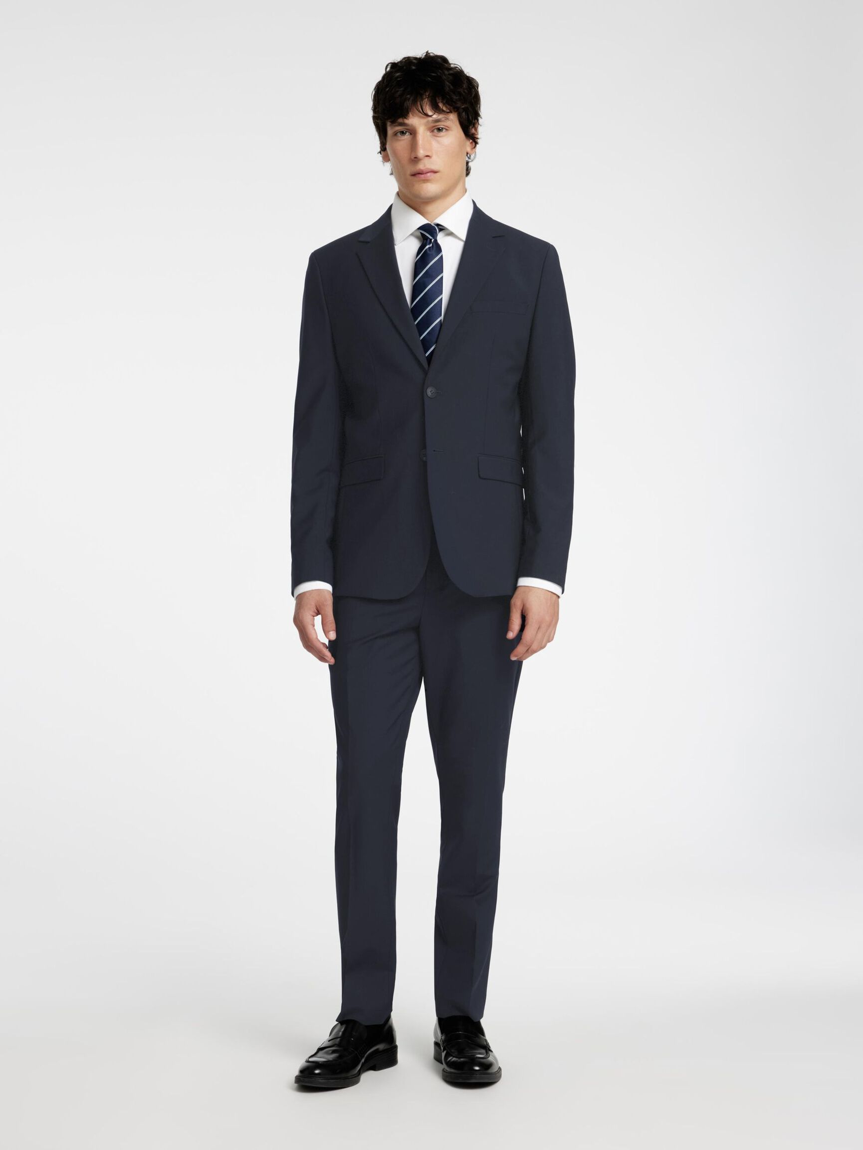 SLIM FIT WOLLGEMISCH BLAZER, Sky Captain, highres