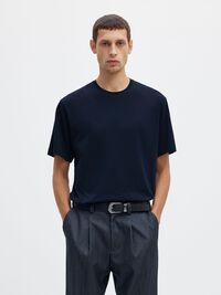 BOMULL KORTERMET CREW NECK-T-SKJORTE, Sky Captain, highres