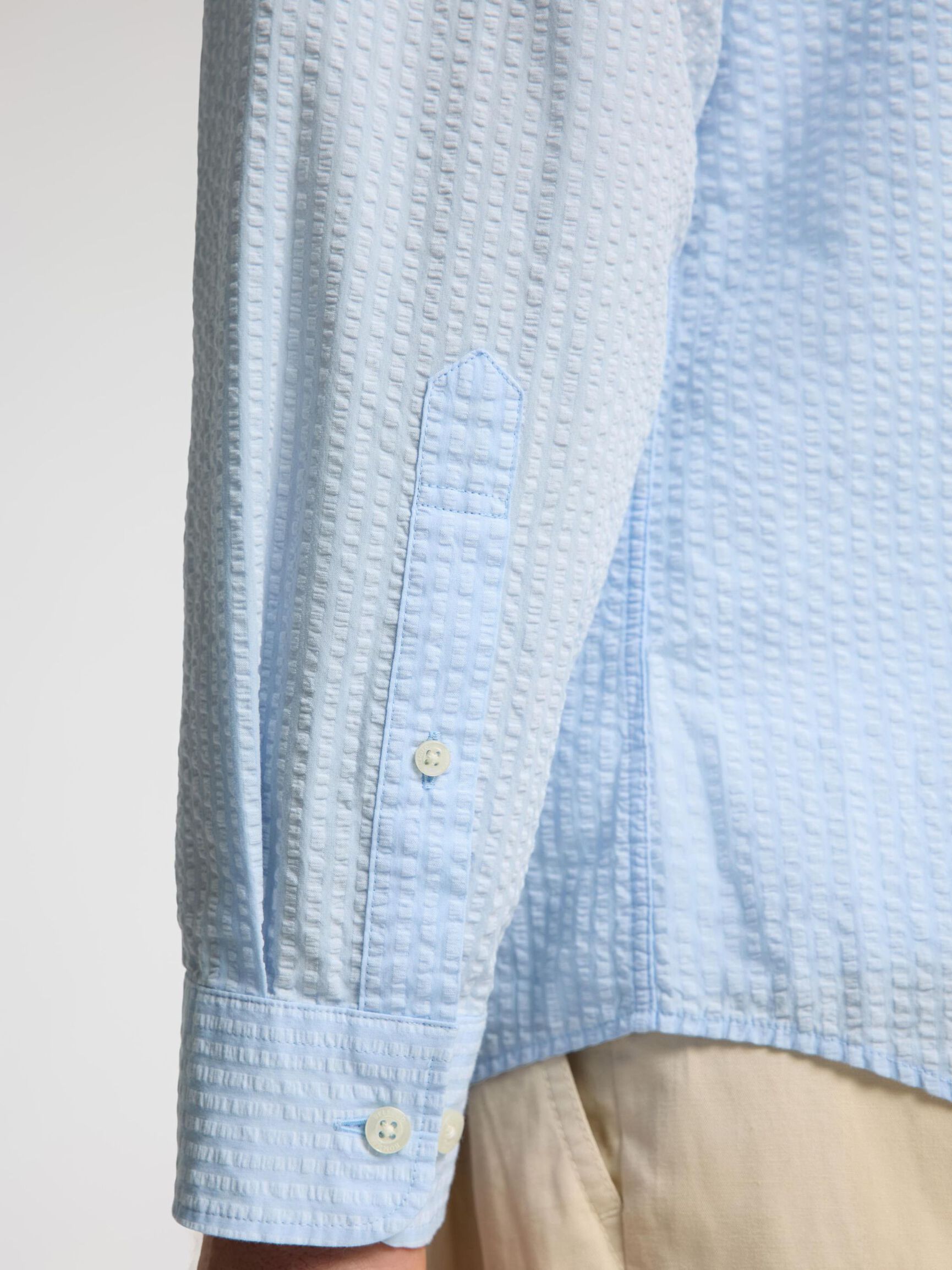 SEERSUCKER LANGÆRMET SKJORTE, Cashmere Blue, highres