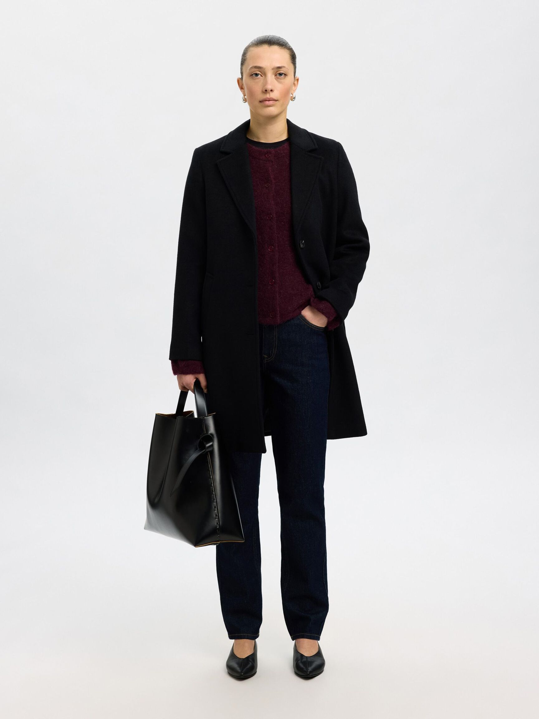 ULDBLANDING STRIKKET CARDIGAN, Fig, highres