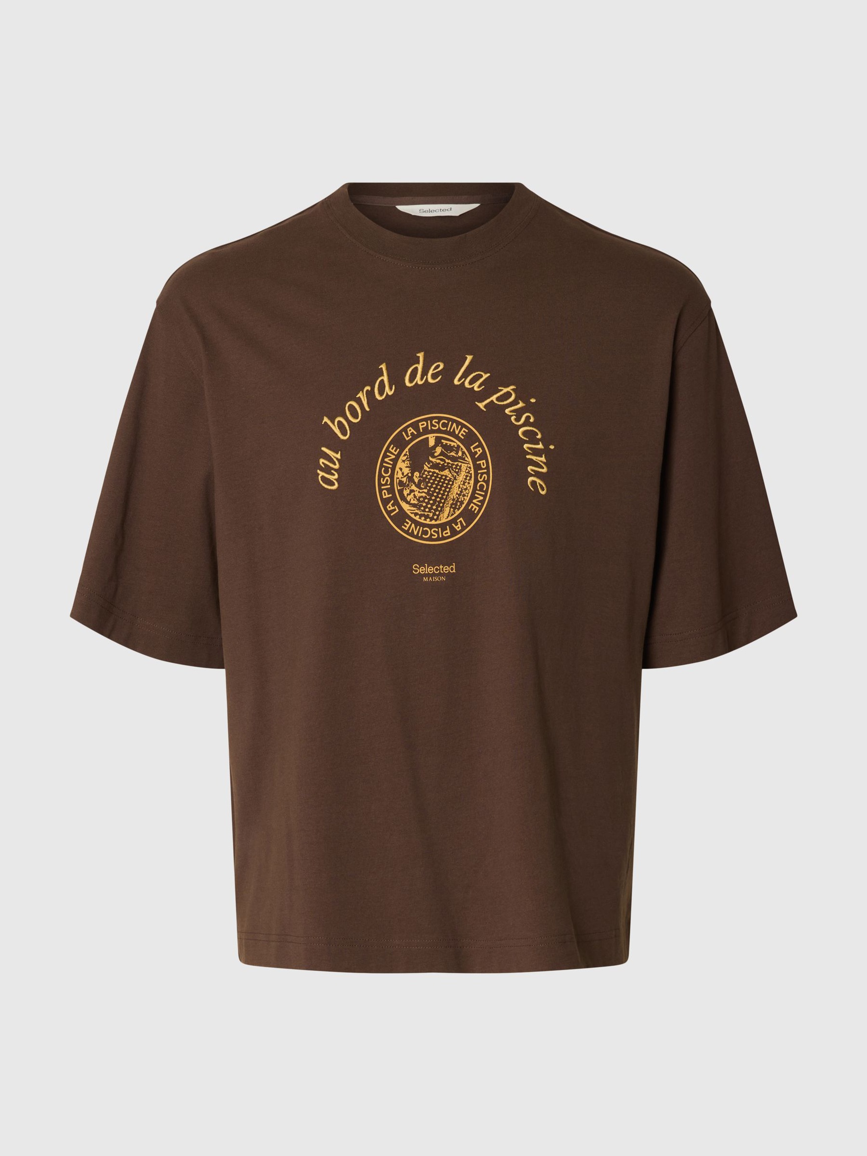 PRINTED COTTON T-SHIRT, Bracken, highres
