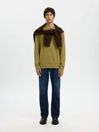 BAUMWOLL PULLOVER, Dried Herb, highres