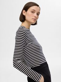 RANDIG LÅNGÄRMAD TOPP, Black, highres