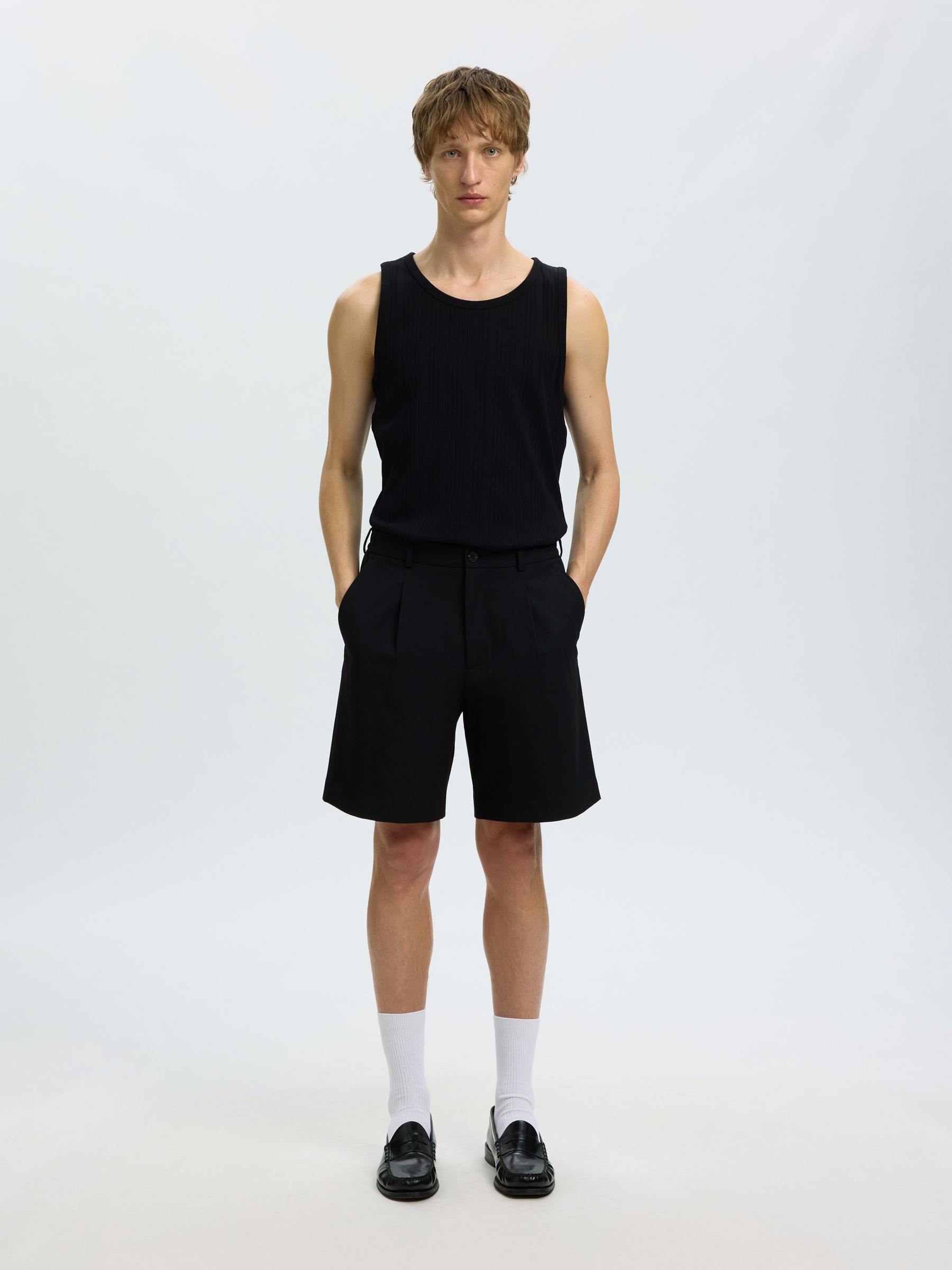 REGULAR FIT TANK TOP, Black, highres