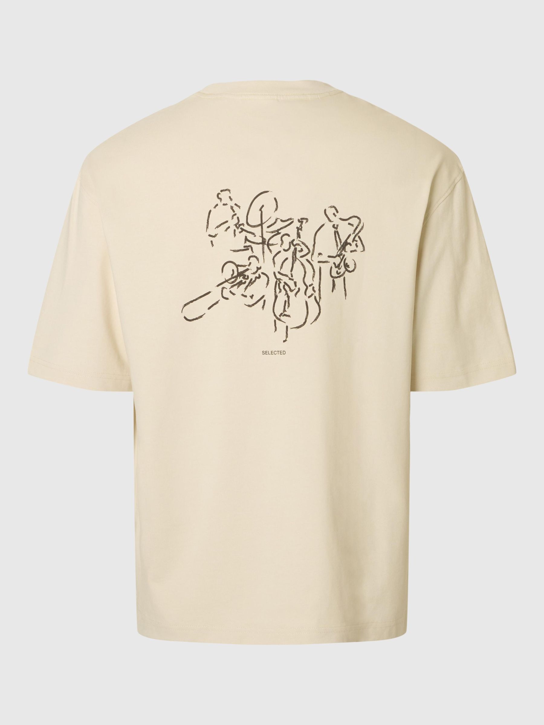 TRYCKTA T-SHIRT MED RUND HALSRINGNING, Angora, highres