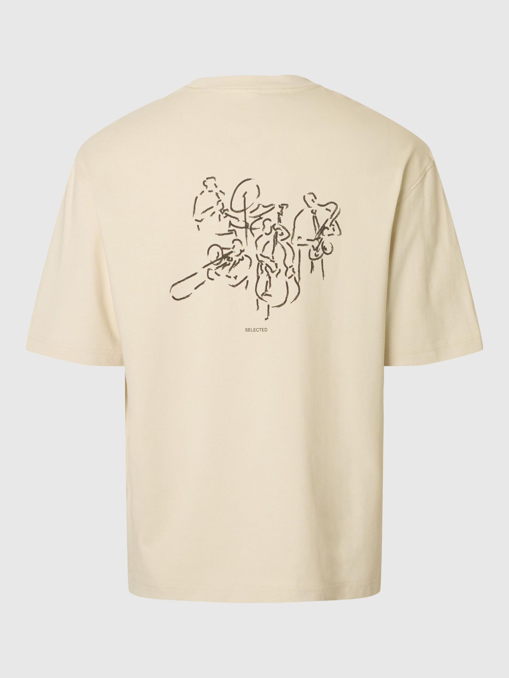 TRYCKTA T-SHIRT MED RUND HALSRINGNING, Angora, highres