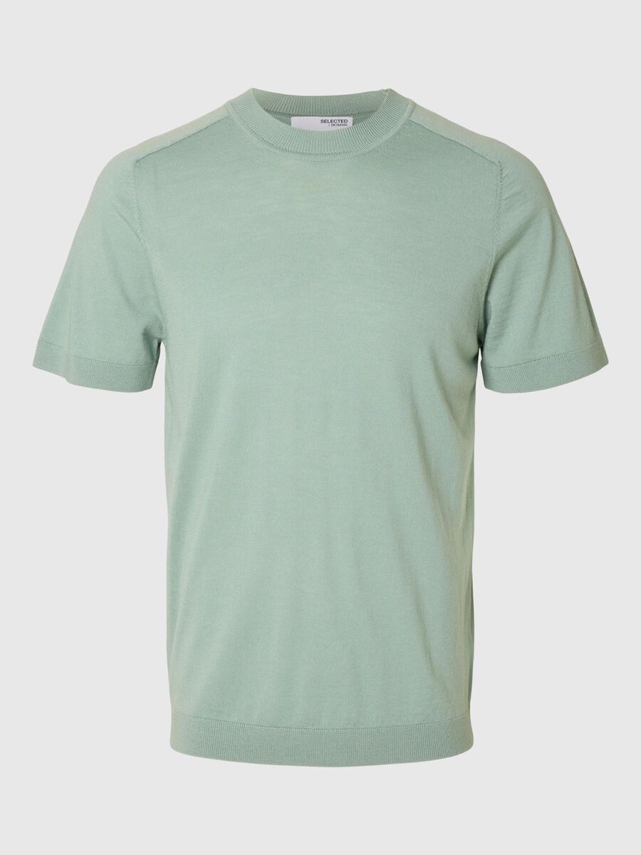 Selected 100% MERINOWOL T-SHIRT, Iceberg Green, highres - 16096370_IcebergGreen_001.jpg