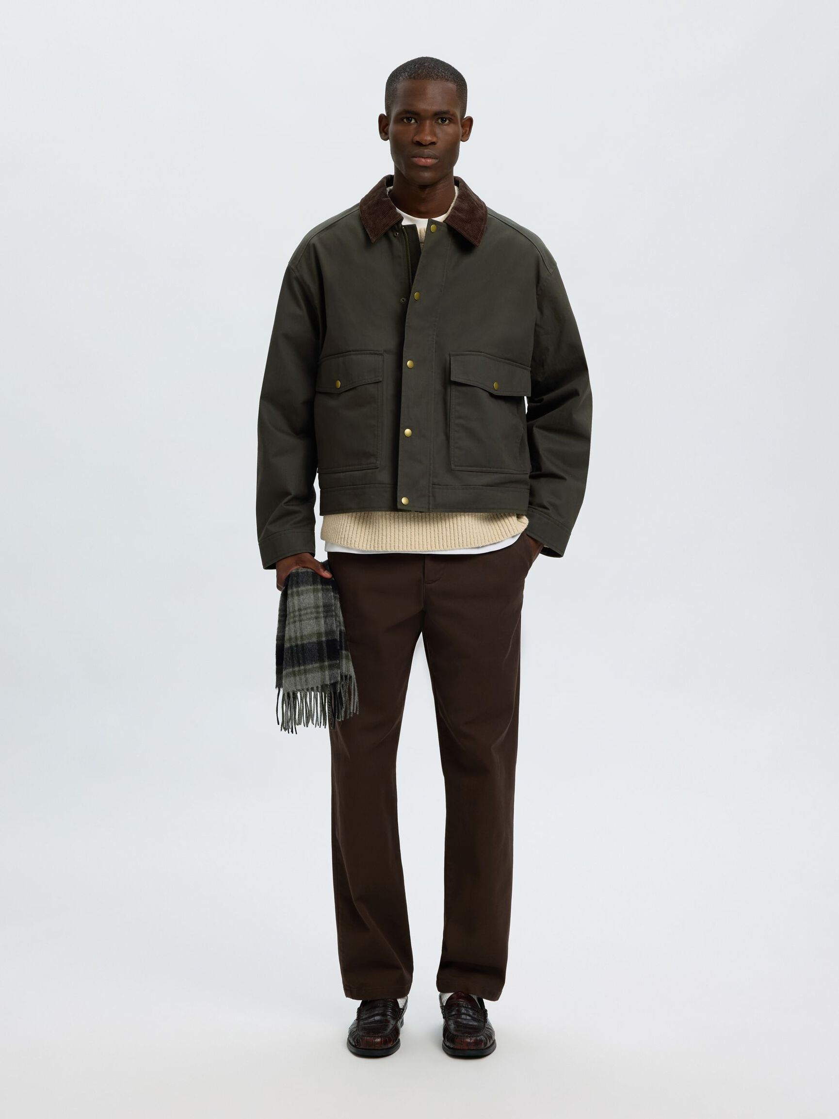 COTTON JACKET, Peat, highres