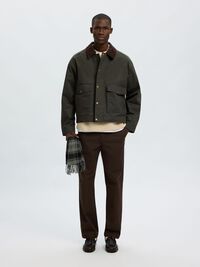 COTTON JACKET, Peat, highres