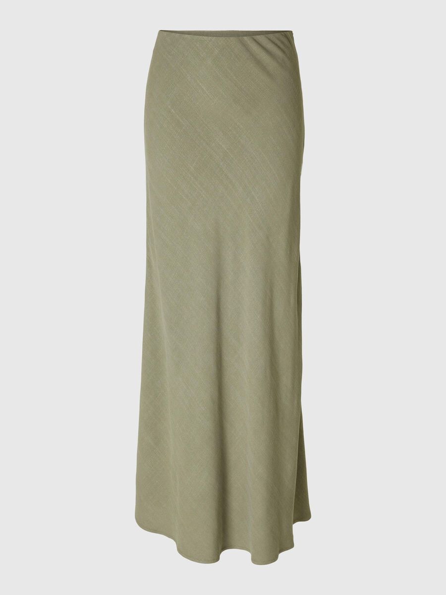 Selected VISCOSE BLEND  MAXI SKIRT, Vetiver, highres - 16096445_Vetiver_001.jpg