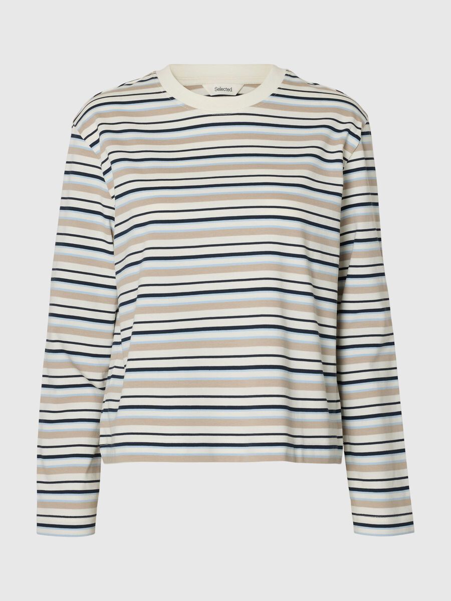 Product tile image - &Agrave; RAYURES T-SHIRT &Agrave; MANCHES LONGUES, Cashmere Blue | 16092525_CashmereBlue_1248563