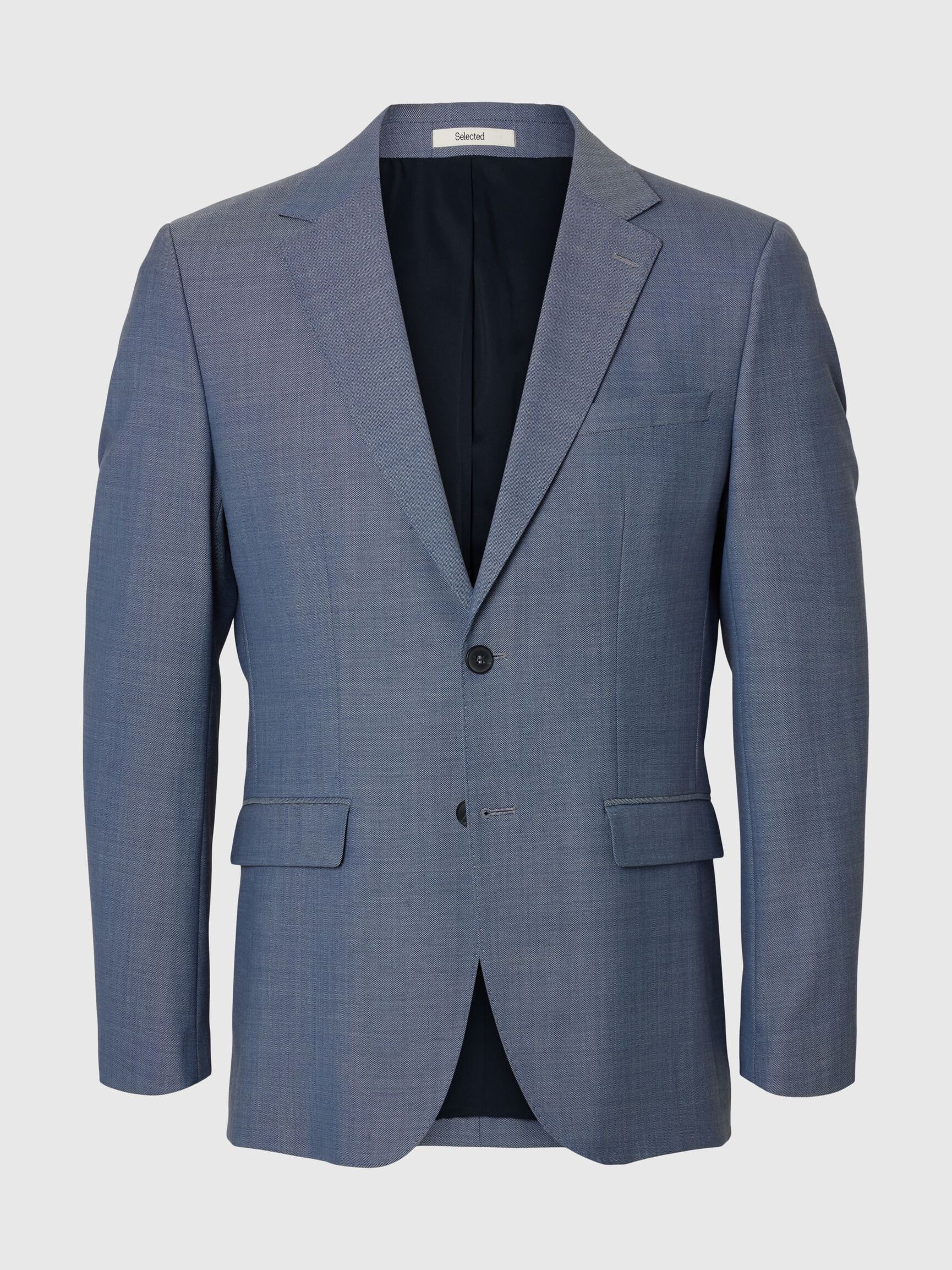 WOOL BLEND BLAZER, Light Blue, highres