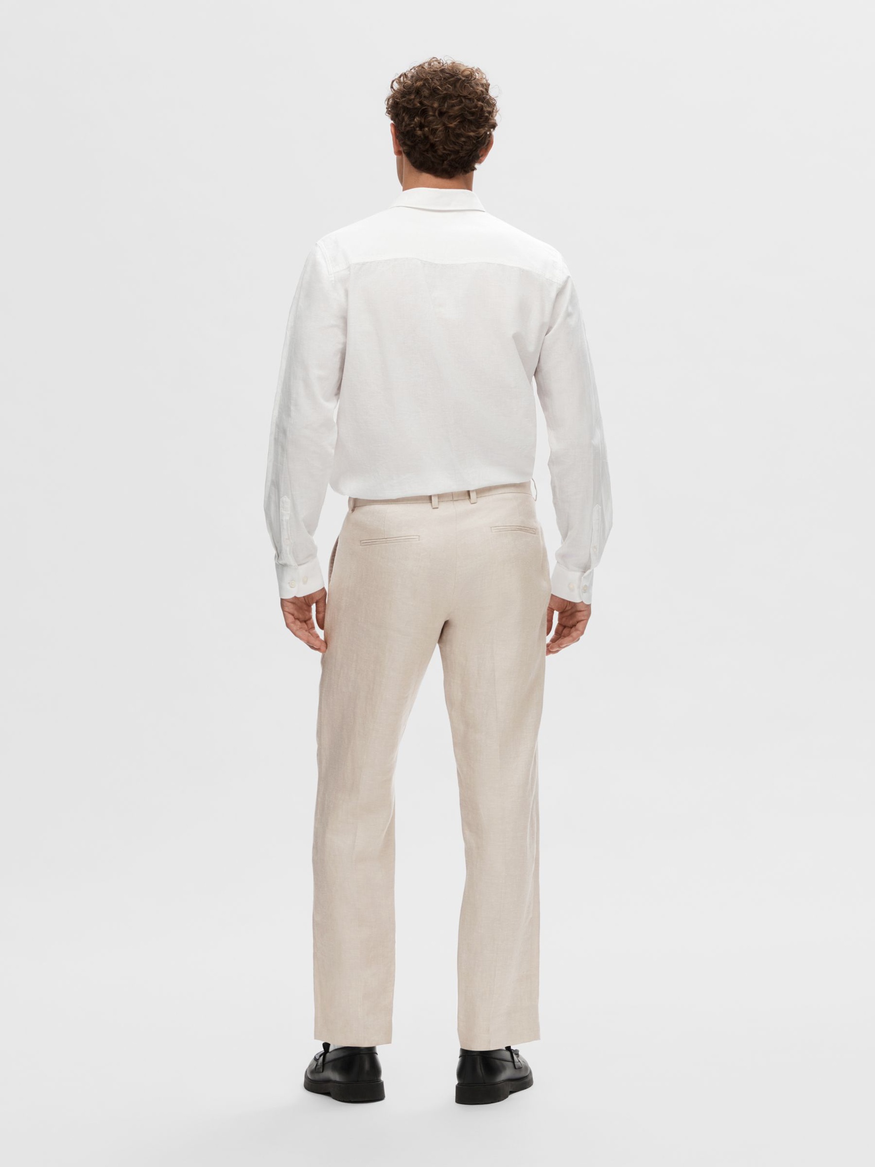 100% LINNEN PANTALON, Sand, highres