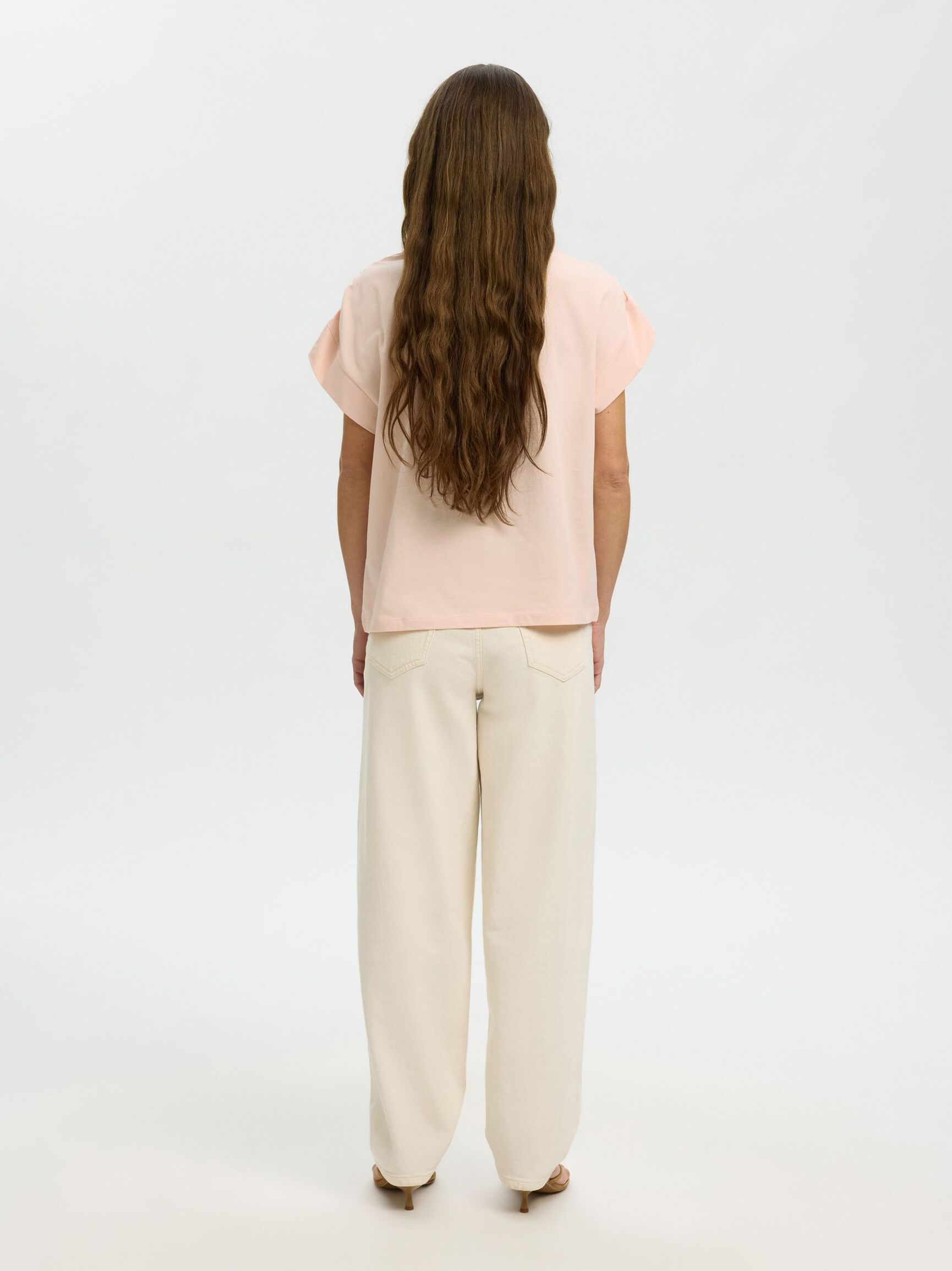 COTTON SHORT SLEEVED TOP, Pale Dogwood, highres