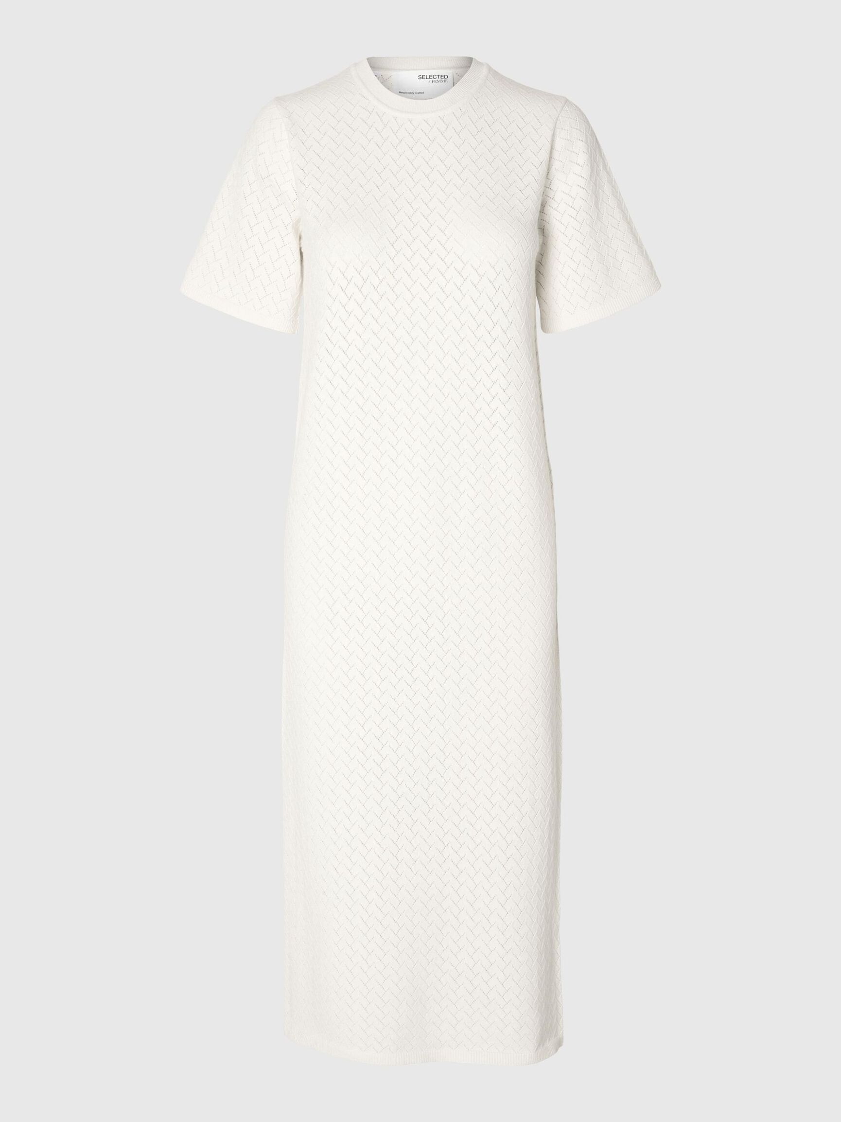EN MAILLE DE VISCOSE MÉLANGÉE ROBE MI-LONGUE, Birch, highres