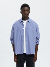 RELAXED FIT STREIFENSHIRT, Medieval Blue, highres