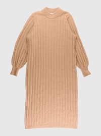 RIBGEBREIDE MAXI JURK, Warm Taupe, highres